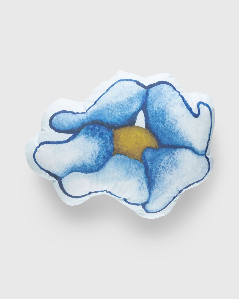 Flower Cushion Blue/White