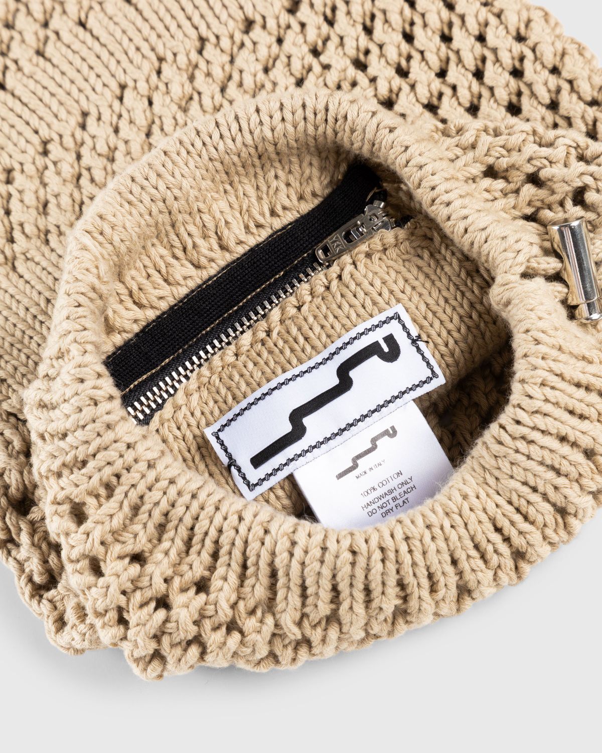 SSU – Mesh Stitch Knitted Bag Tan - Shoulder Bags - Beige - Image 4