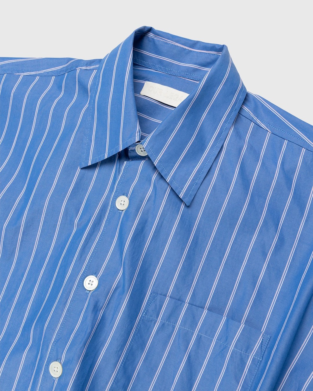 Our Legacy – Borrowed Shirt Blue/White Classic Stripe - Shirts - Blue - Image 4
