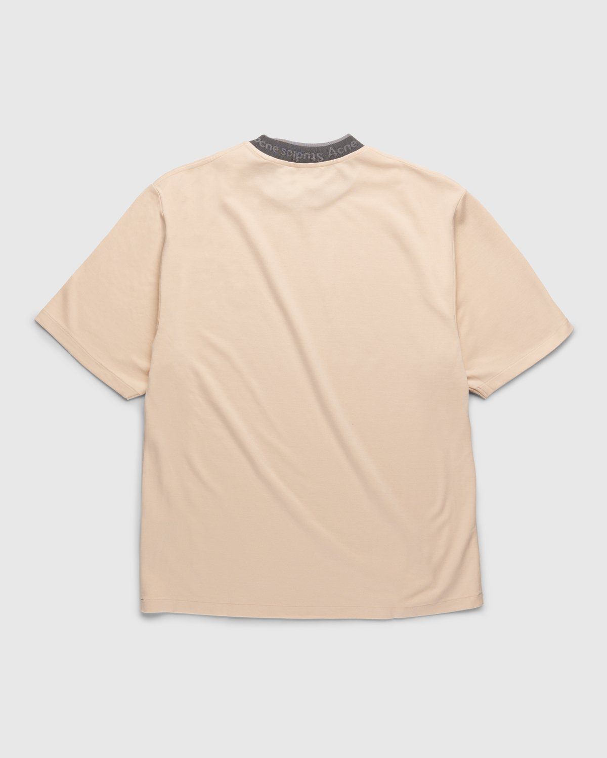 Acne Studios – Logo Collar T-Shirt Cream Beige - Tops - Beige - Image 2