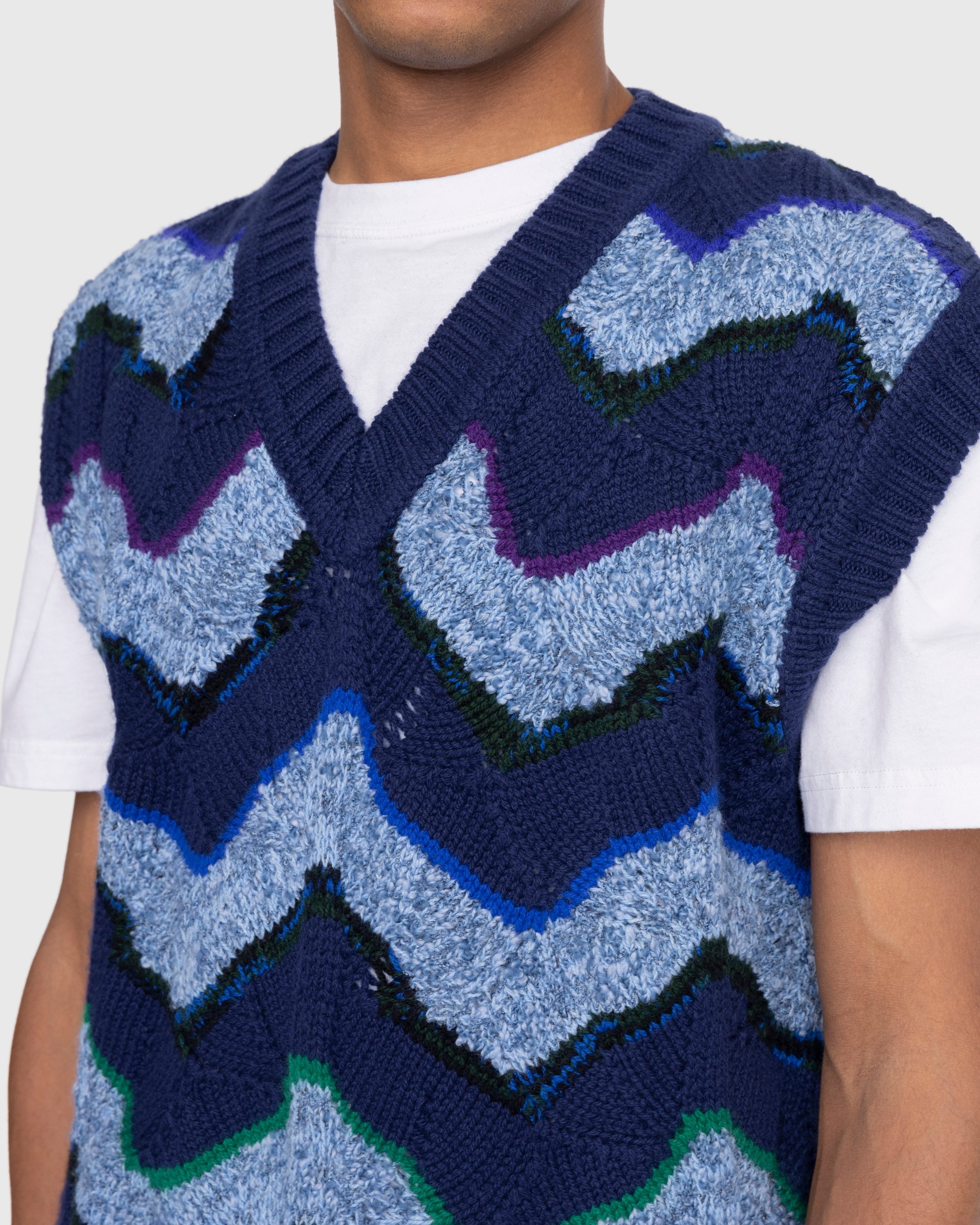 Missoni – Wavy Knit Vest Blue - Gilets - Blue - Image 5