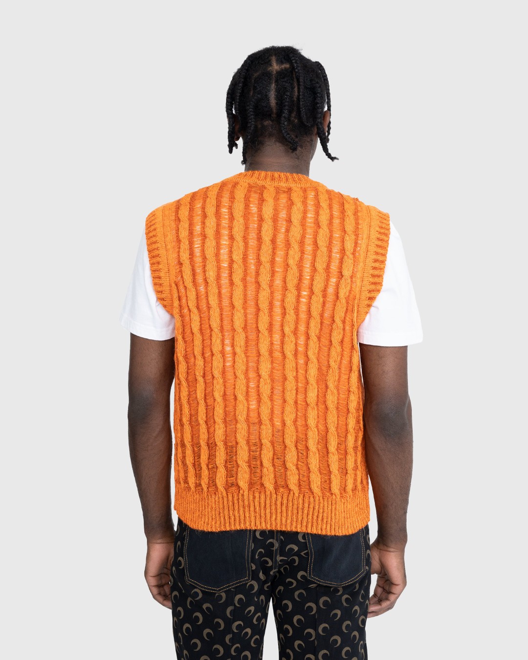 AGR – Creative Cable Mohair Vest - Knitwear - Orange - Image 5
