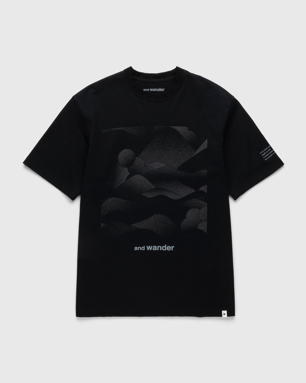 And Wander – Mountain Camo Tee Black - T-shirts - Black - Image 1