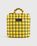 Checked Puffer Tote Bag Yellow