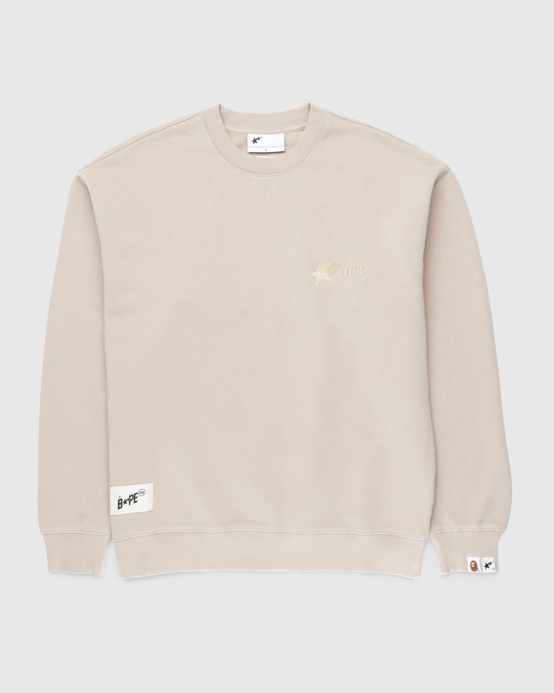 BAPE x Highsnobiety – Heavy Washed Crewneck Beige - Sweats - Beige - Image 1