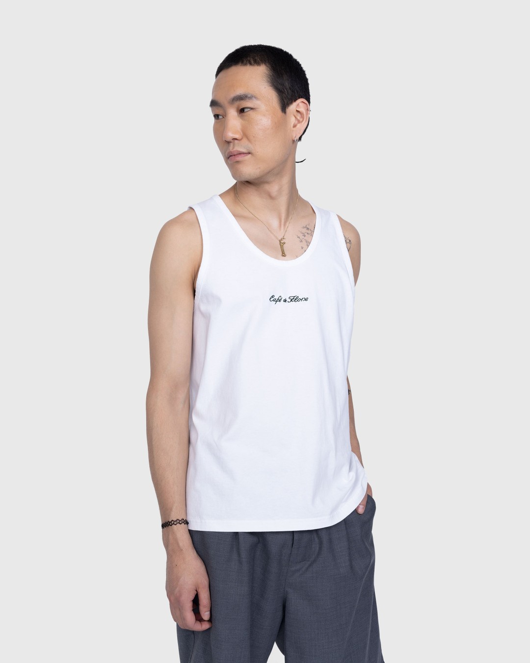 Café de Flore x Highsnobiety – Tank Top White - Tank Tops - White - Image 3