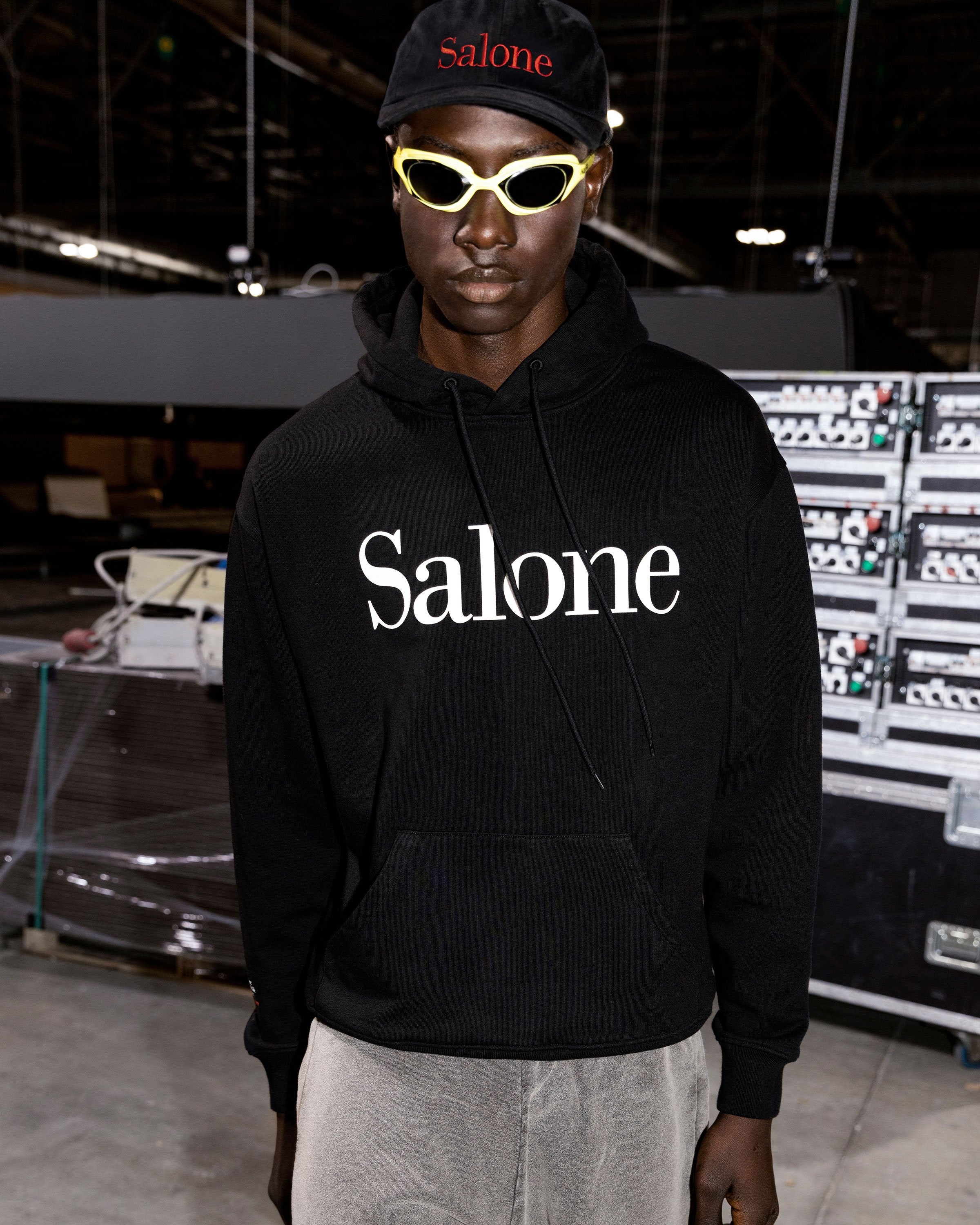 Black hoodie with print sales