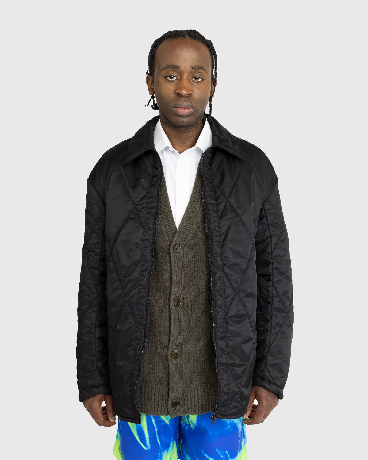 Trussardi – Diamond-Quilted Nylon Jacket Black - Outerwear - Black - Image 2