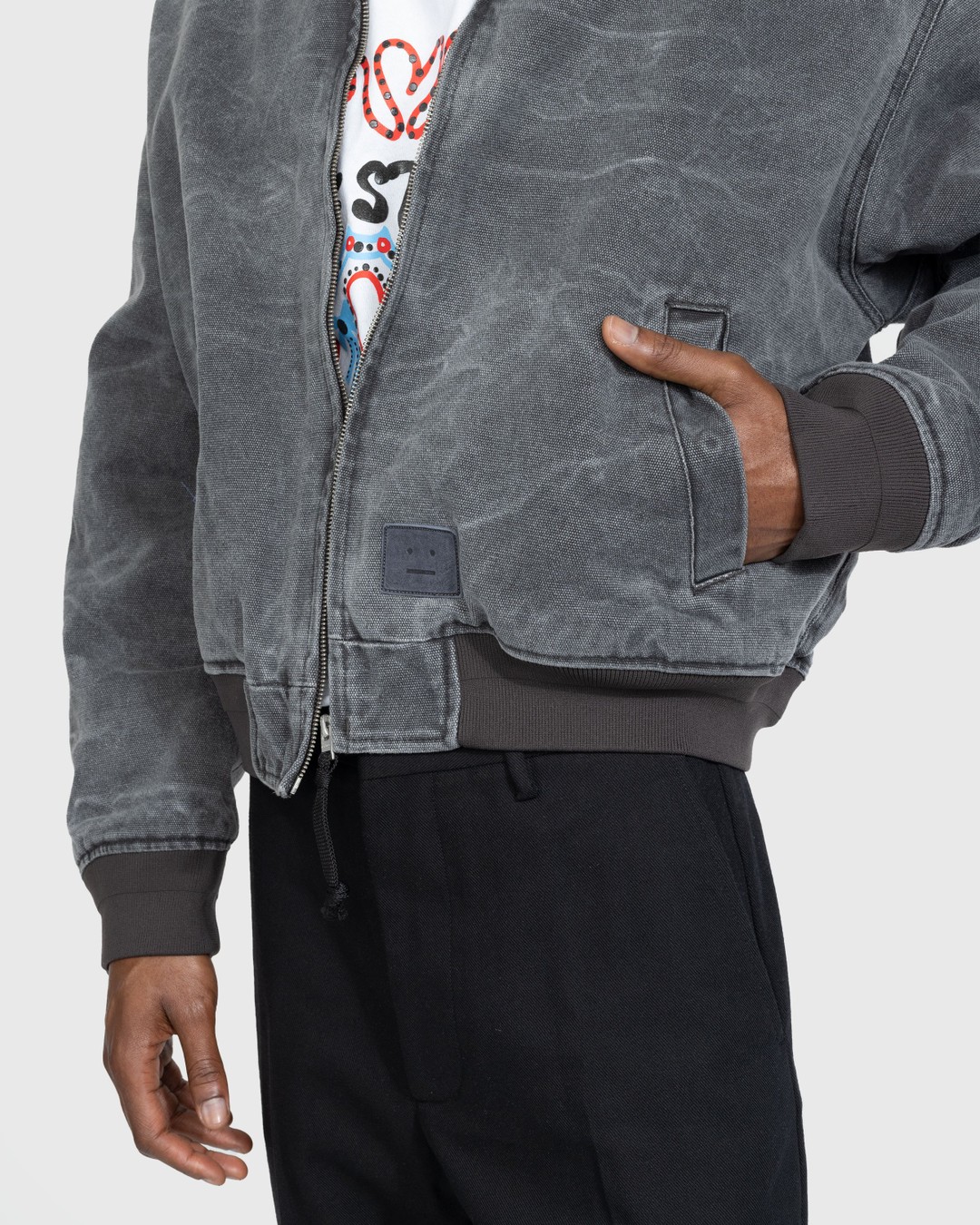 Acne Studios – Cotton Canvas Bomber Jacket Grey - Bomber Jackets - Grey - Image 6