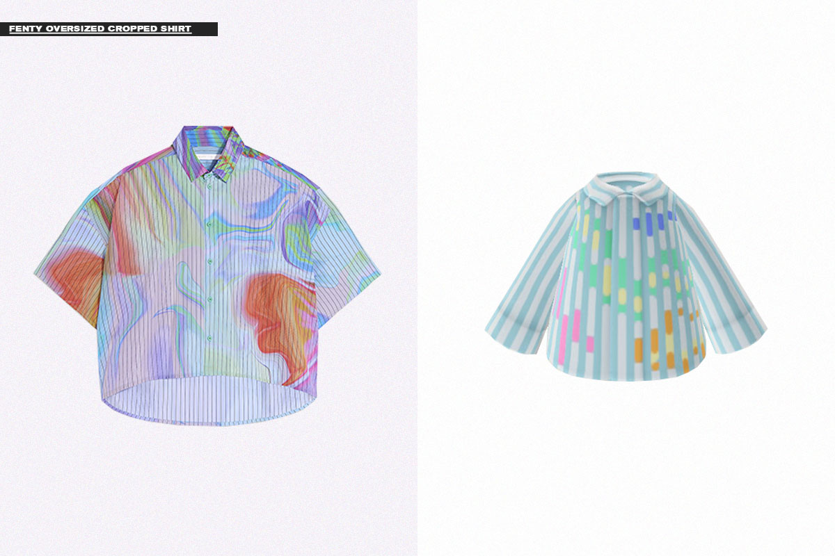 Some pieces from Klarna’s virtual 'Animal Crossing' pop-up shop, rendered by Kara Chung of @animalcrossingfashionarchive.