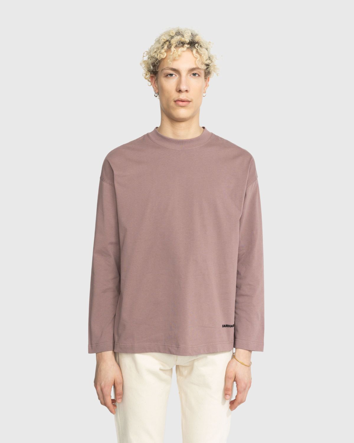 Carhartt WIP – Link Script Longsleeve T-Shirt Lupinus/Black - Tops - Black - Image 2
