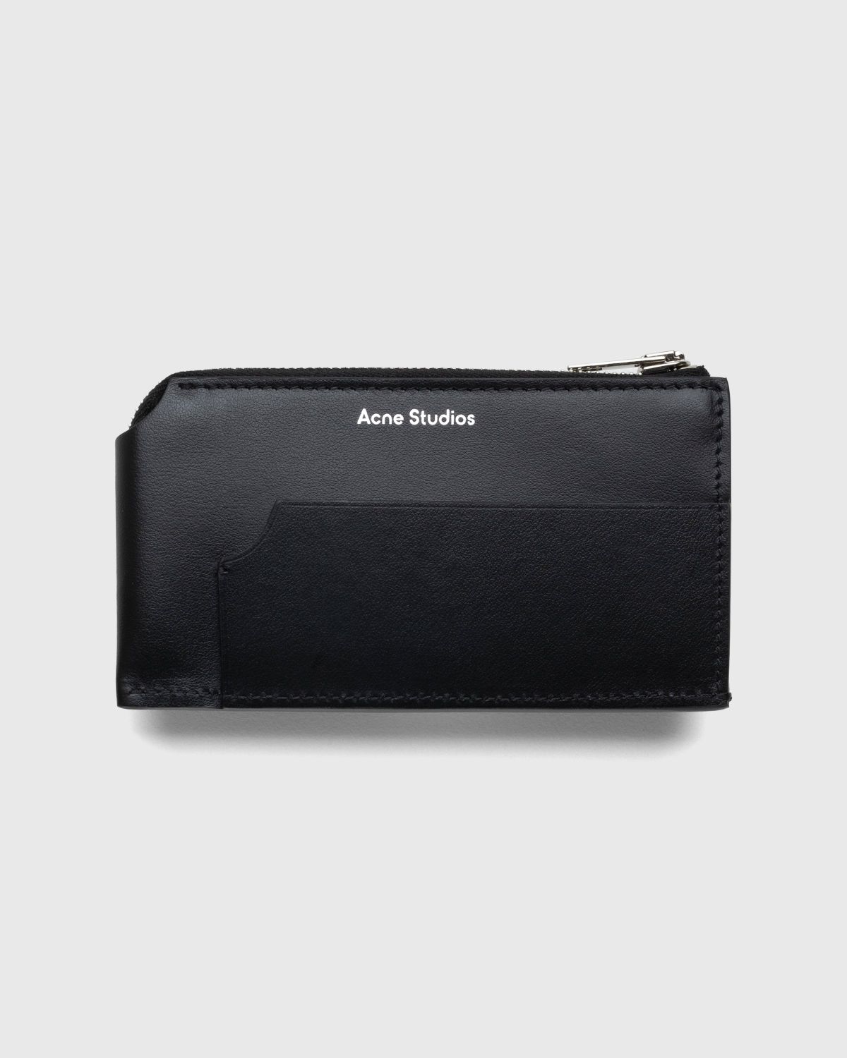 Acne Studios – Leather Zip Wallet Black - Wallets - Black - Image 1