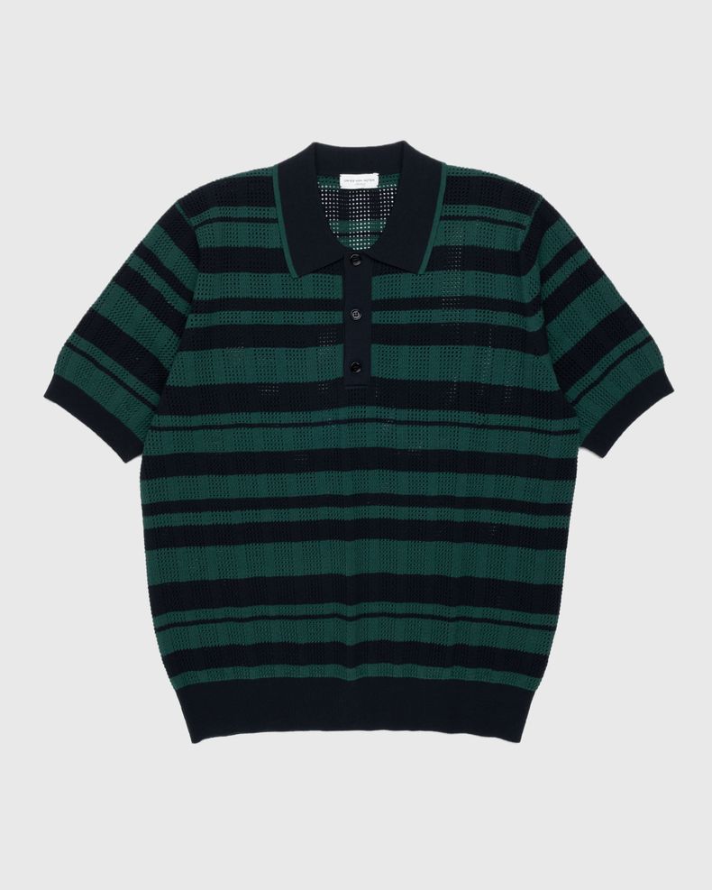 Dries van Noten – Mirko Striped Polo Shirt Black