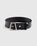 Squared Silver Buckle Calf Leather Belt Black