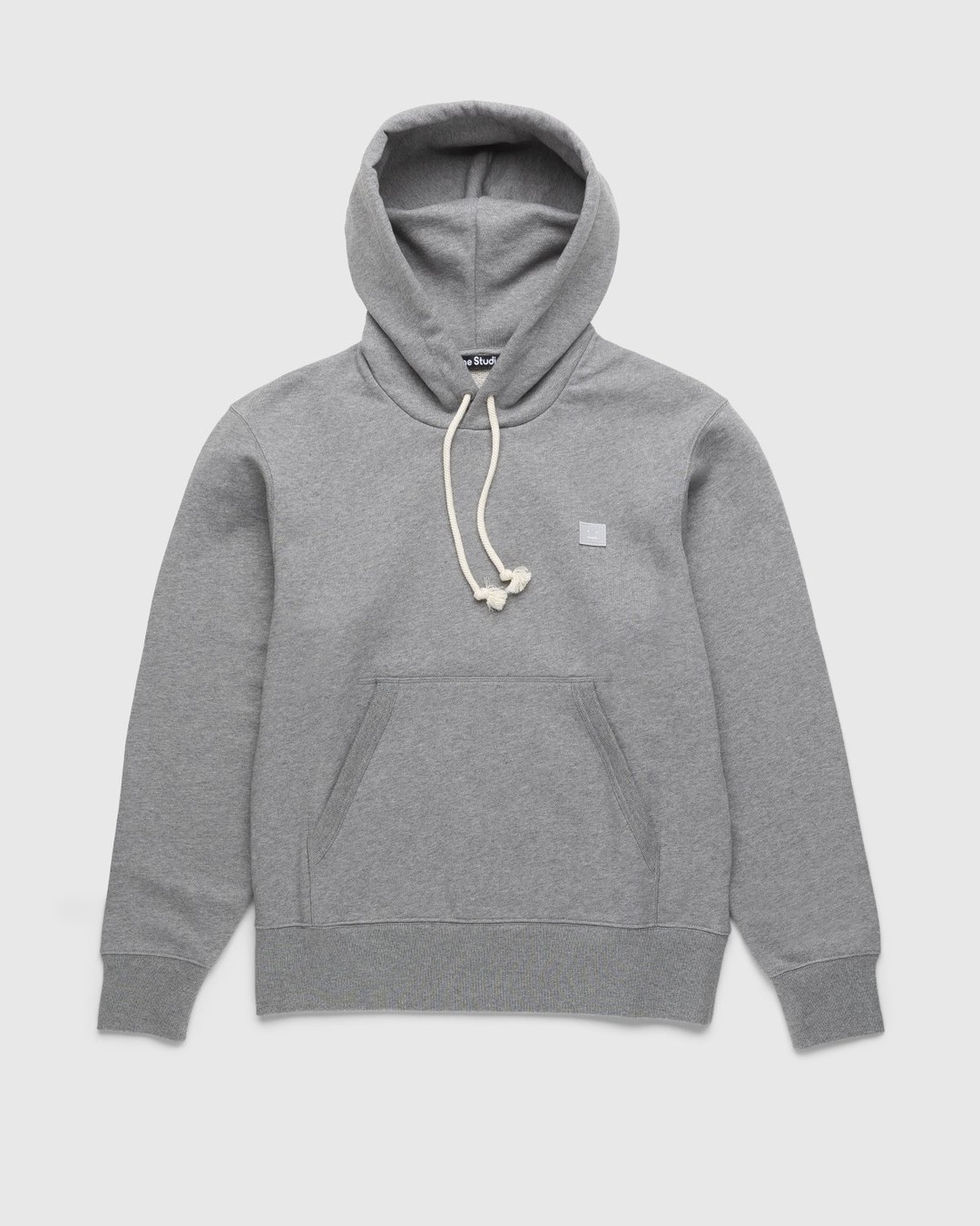 Acne Studios – Organic Cotton Hooded Sweatshirt Light Grey Melange - Sweats - Grey - Image 1
