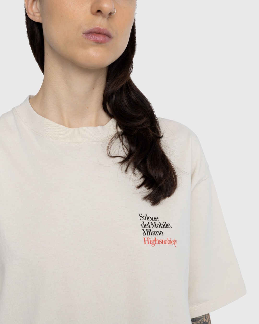 Salone del Mobile x Highsnobiety – Logo T-Shirt Eggshell - T-Shirts - Beige - Image 9