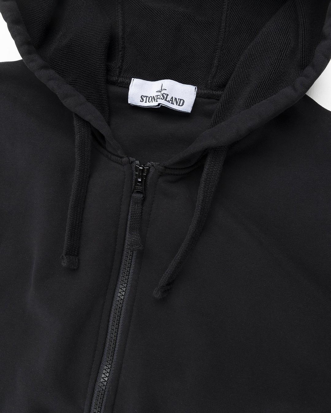 Stone Island – 64251 Garment-Dyed Full-Zip Hoodie Black