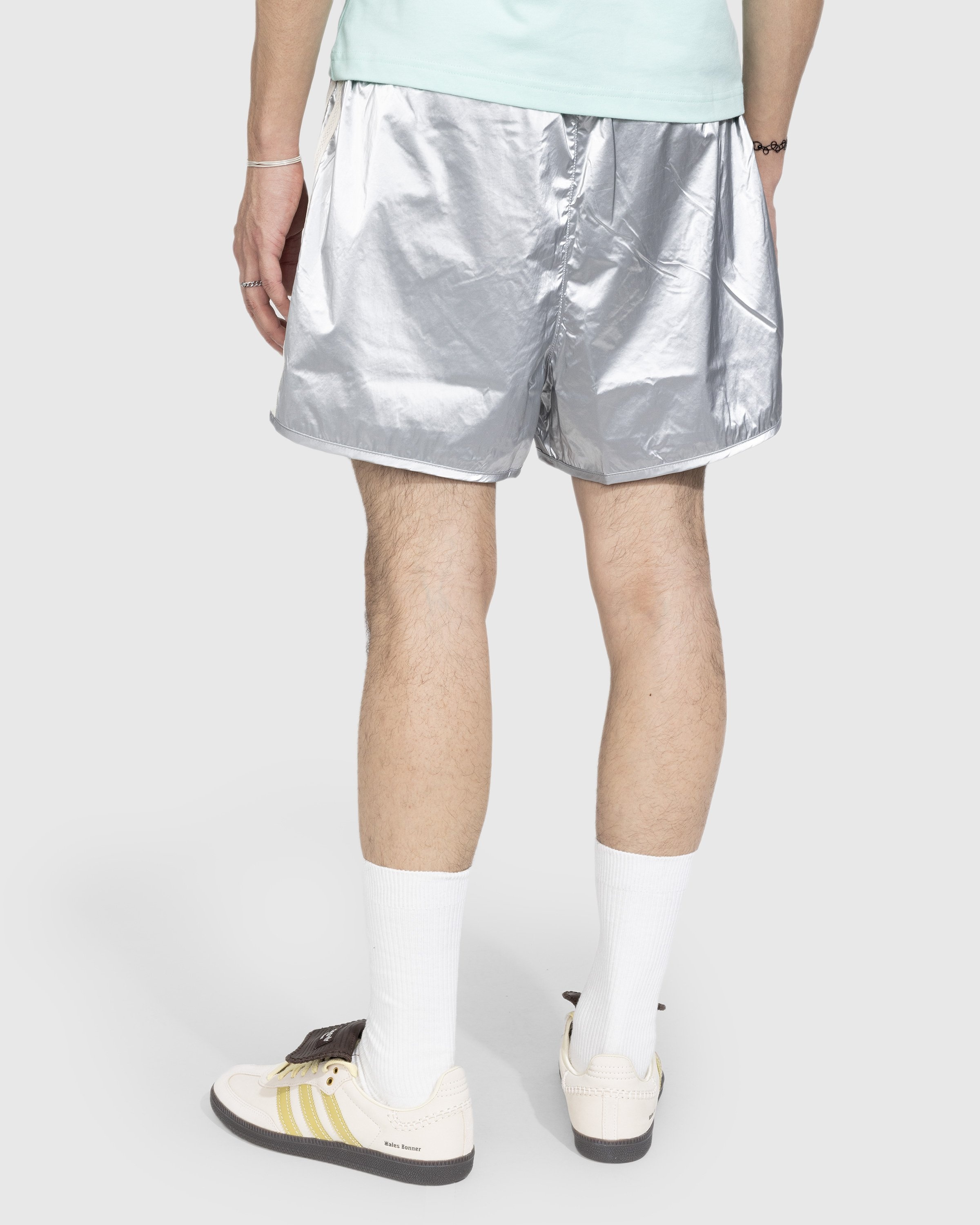 Adidas x Wales Bonner – Metallic Track Shorts Silver - Shorts - Silver - Image 3