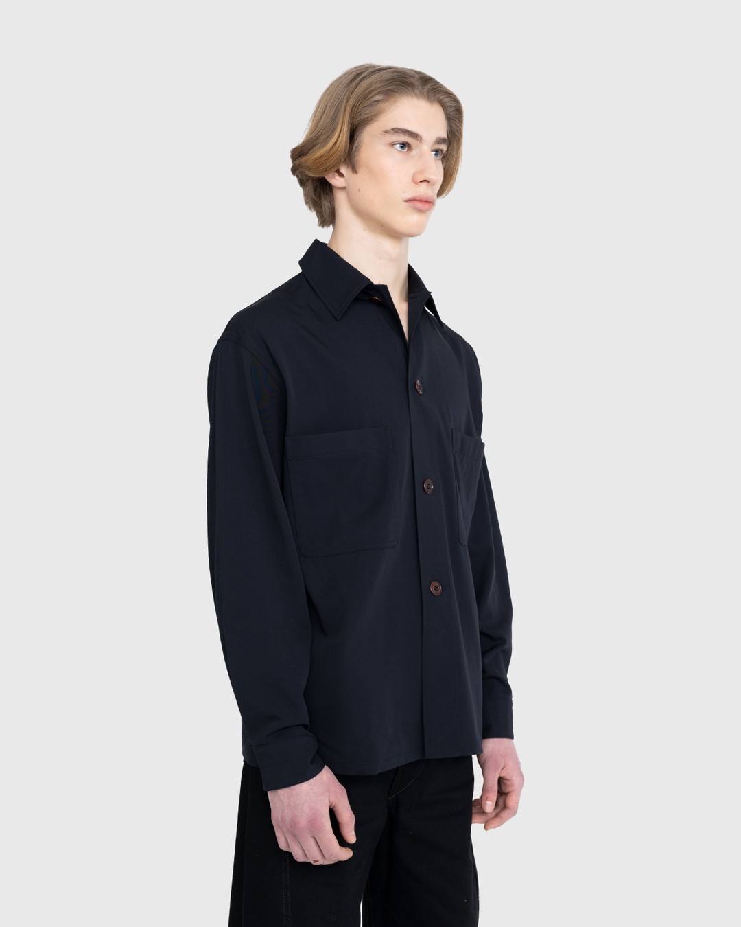 Lemaire – Pyjama Shirt Blue - Longsleeve Shirts - Blue - Image 4