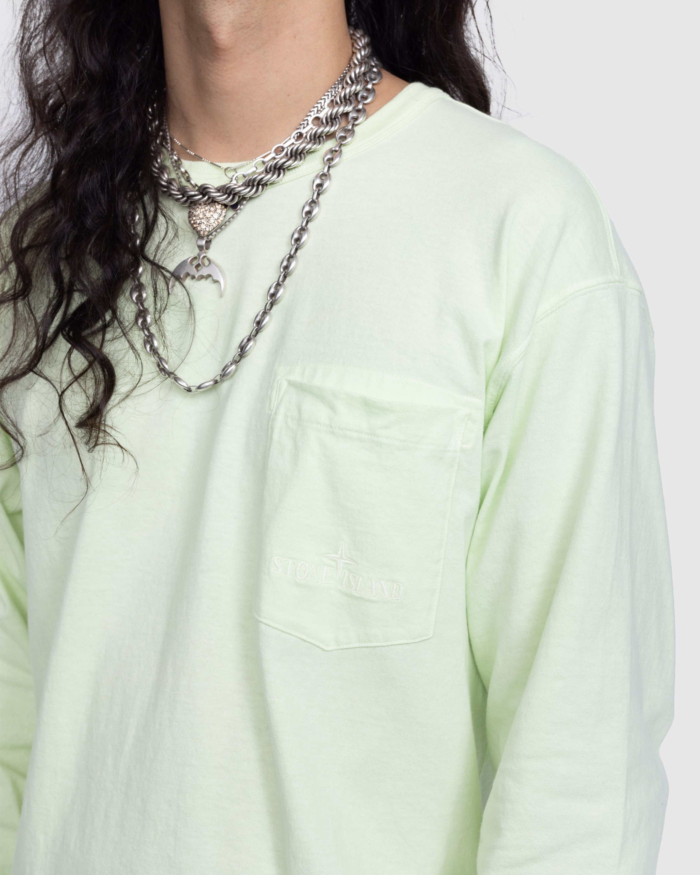 Stone Island – T-Shirt M/Lunga Green 21244 - Tops - Green - Image 4