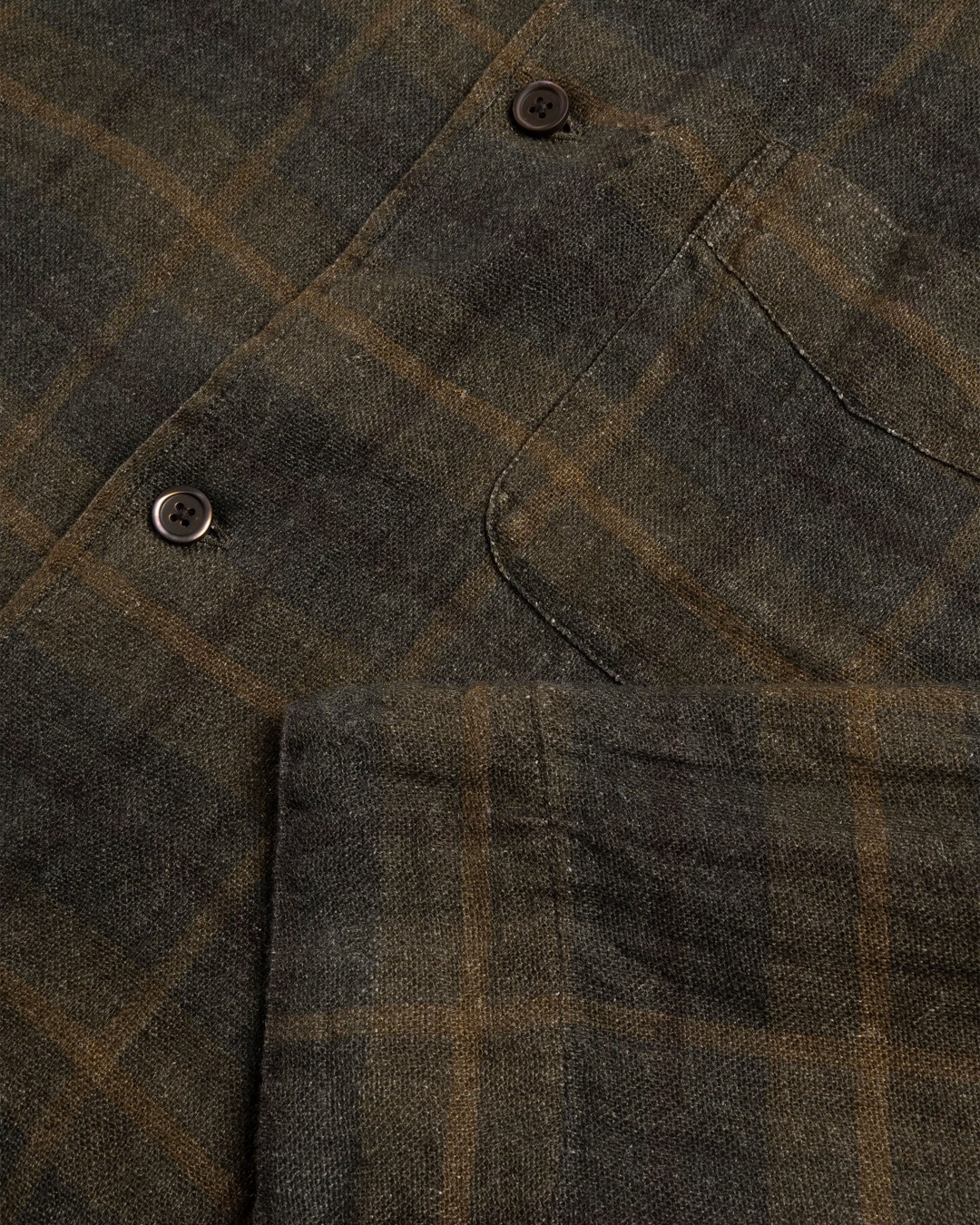 Our Legacy – Box Shirt Mirage Wax Check - Shirts - Green - Image 7