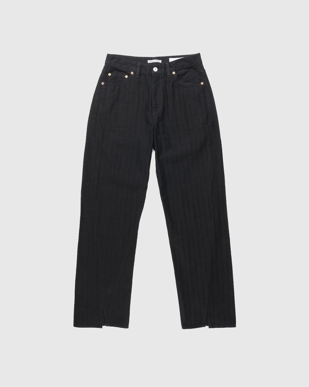 Our Legacy – Sabot Cut Overdyed HBT Stripe Black - Pants - Black - Image 1
