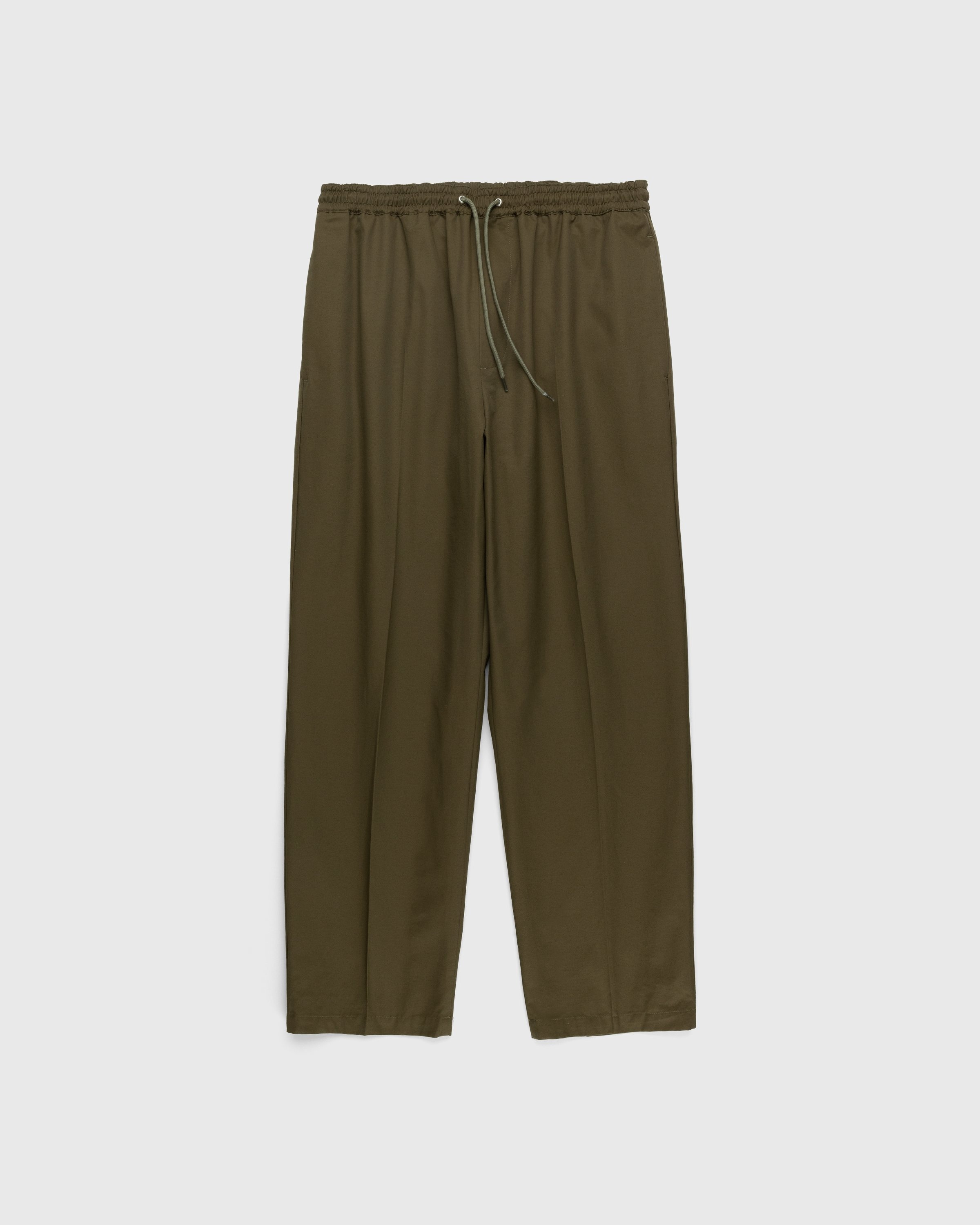 Highsnobiety – Cotton Nylon Elastic Pants Olive - Pants - Green - Image 1