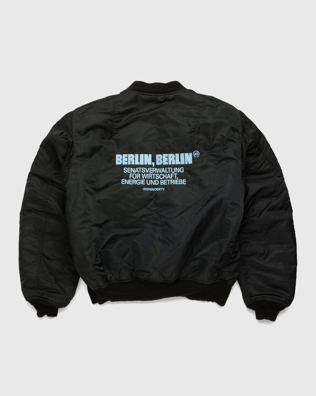 Highsnobiety – Berlin Berlin Embroidered Vintage MA-1 Black - Outerwear - Black - Image 1
