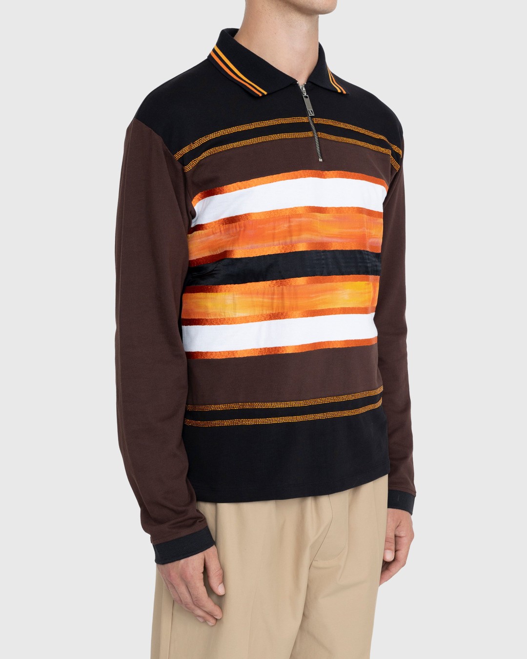 Ahluwalia – Mae Long-Sleeve Polo Brown | Highsnobiety Shop