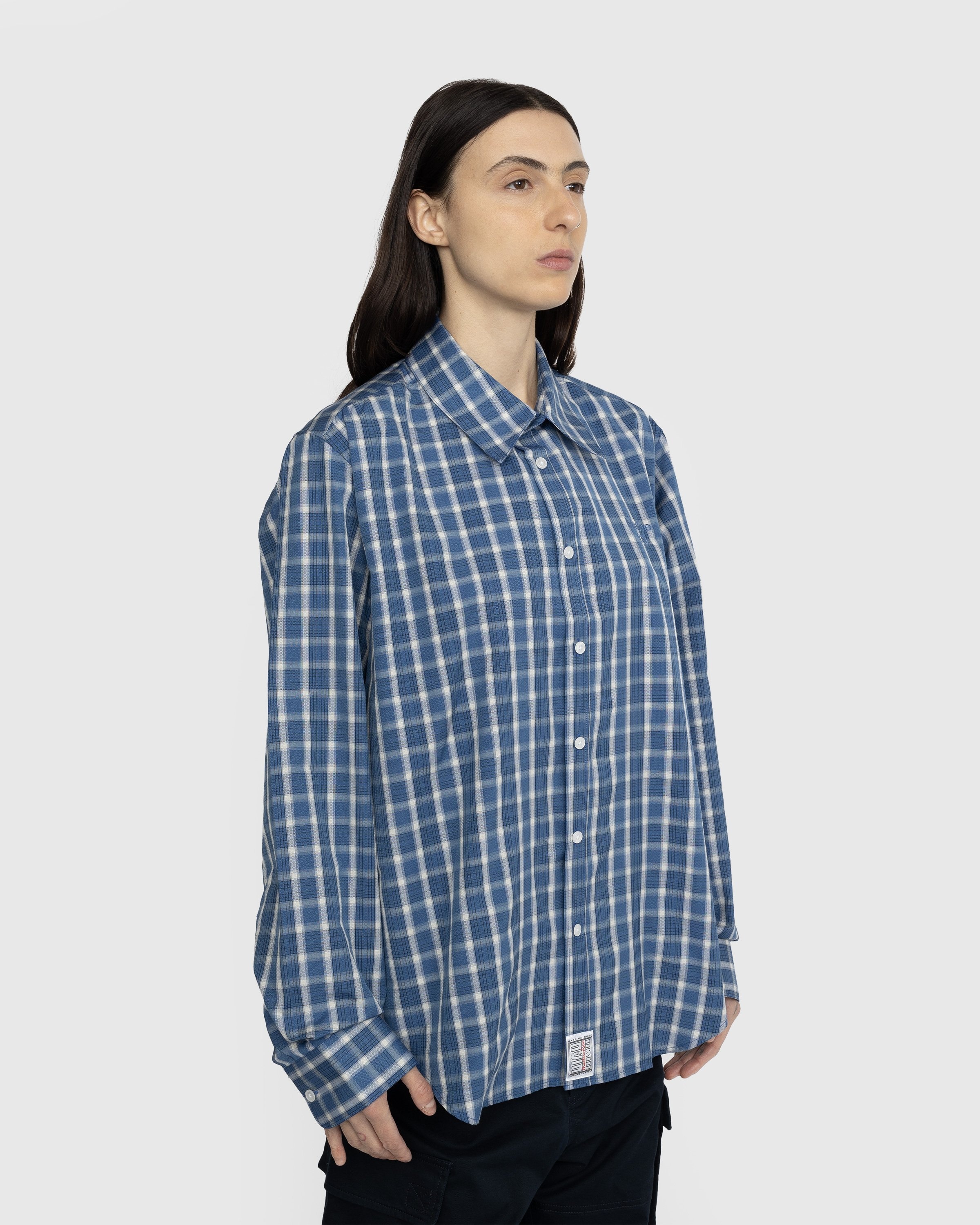 Martine Rose – Classic Check Button-Down Shirt Blue - Shirts - Blue - Image 4