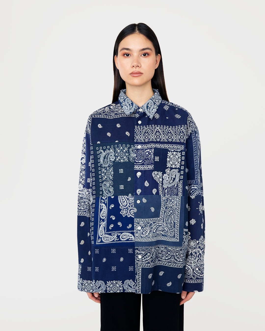 Miyagihidetaka – Bandana Shirt Navy - Shirts - Blue - Image 5