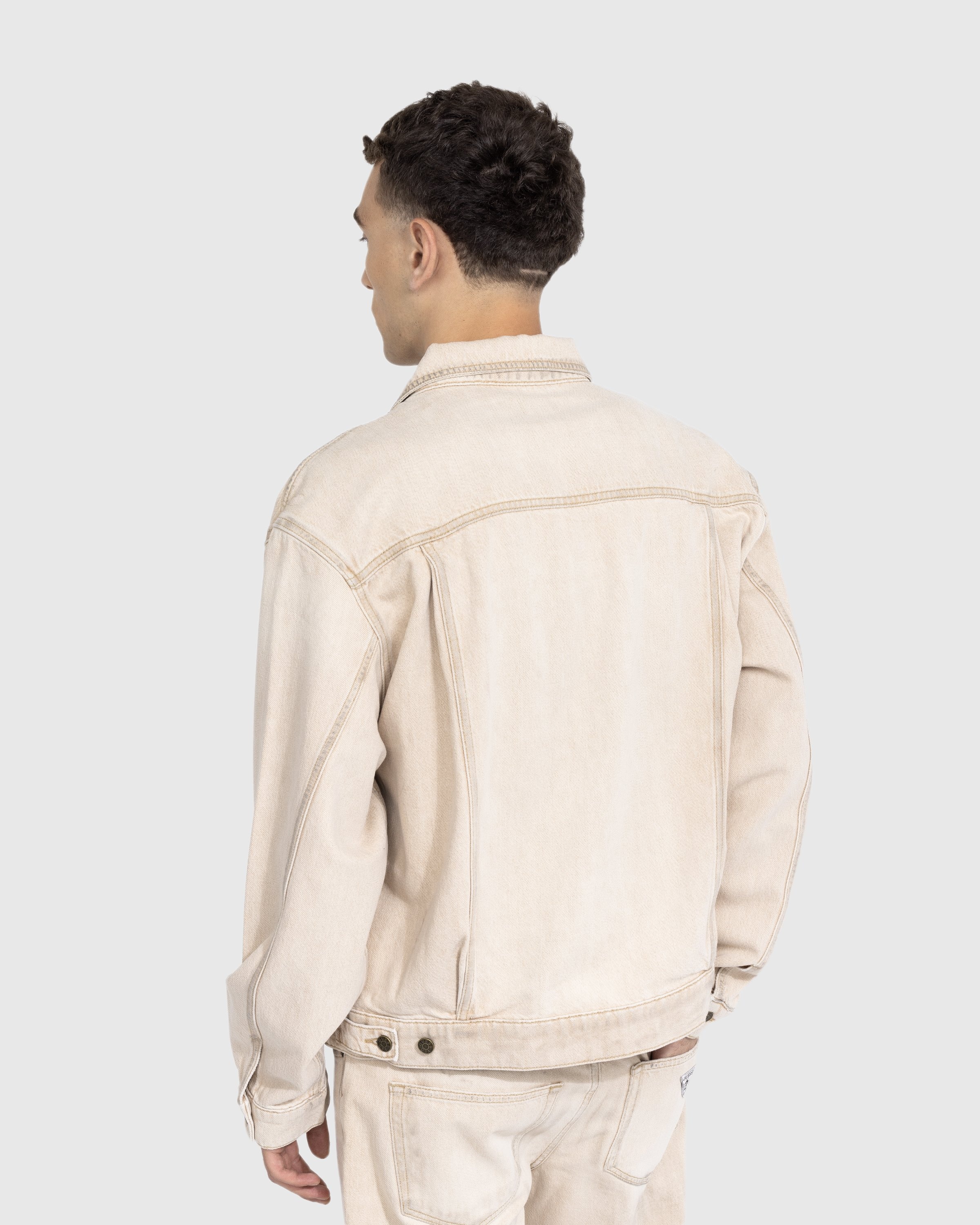Cream denim cheap jacket mens