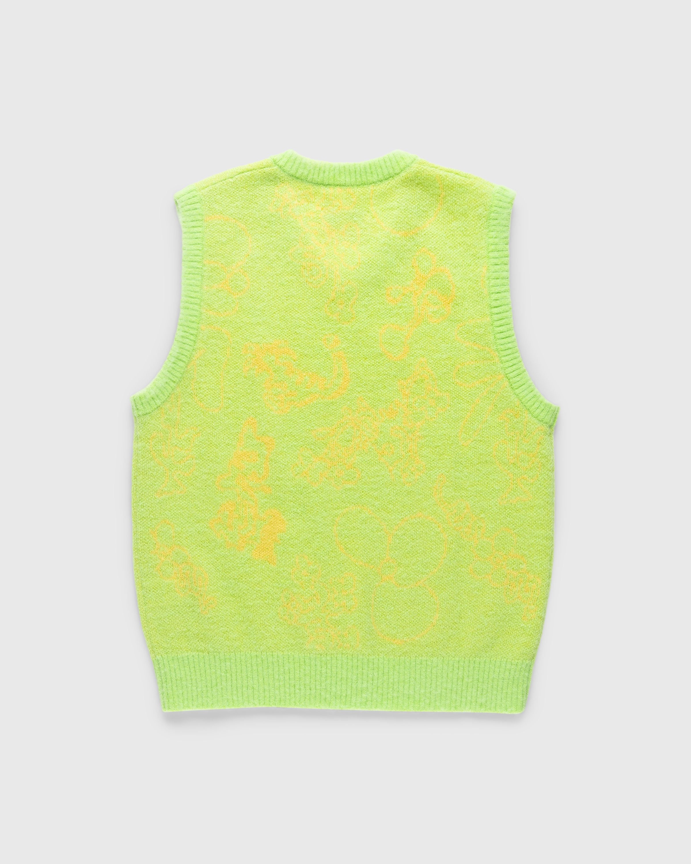 NTS x Highsnobiety – Alpaca Fuzzy Sweater Vest Green - Knitwear - Green - Image 2