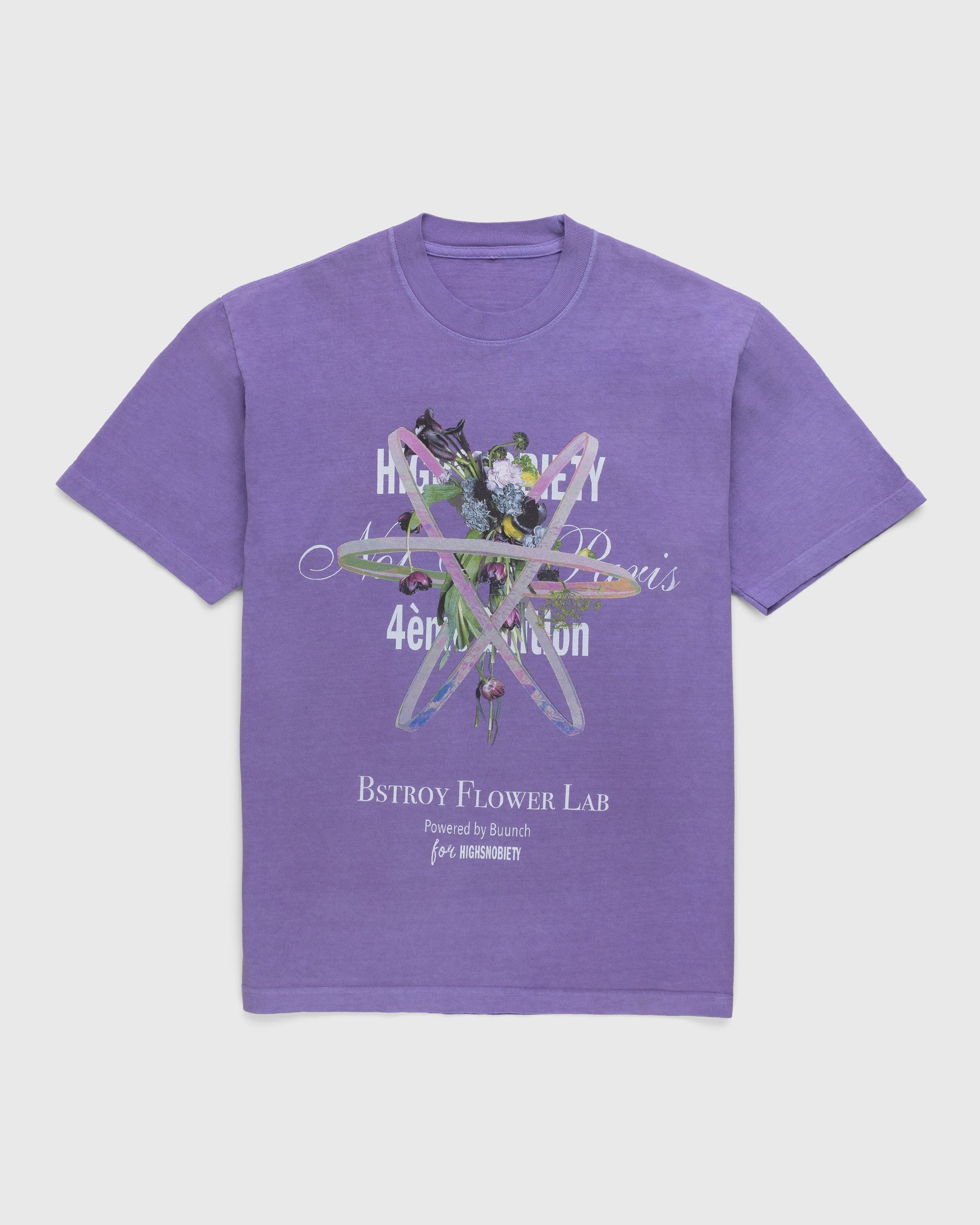 Bstroy x Highsnobiety – Not In Paris 4 Flower T-Shirt Lavender - T-Shirts - Purple - Image 1