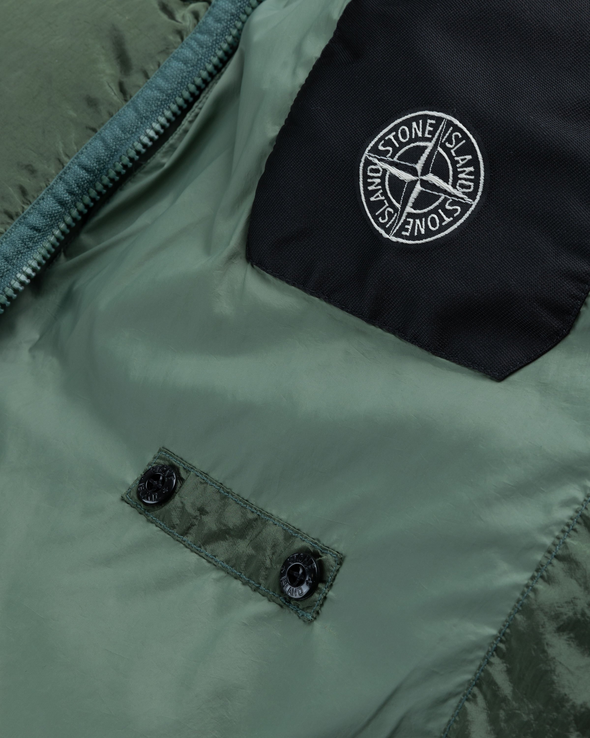 Stone Island Green Crinkled Down Jacket