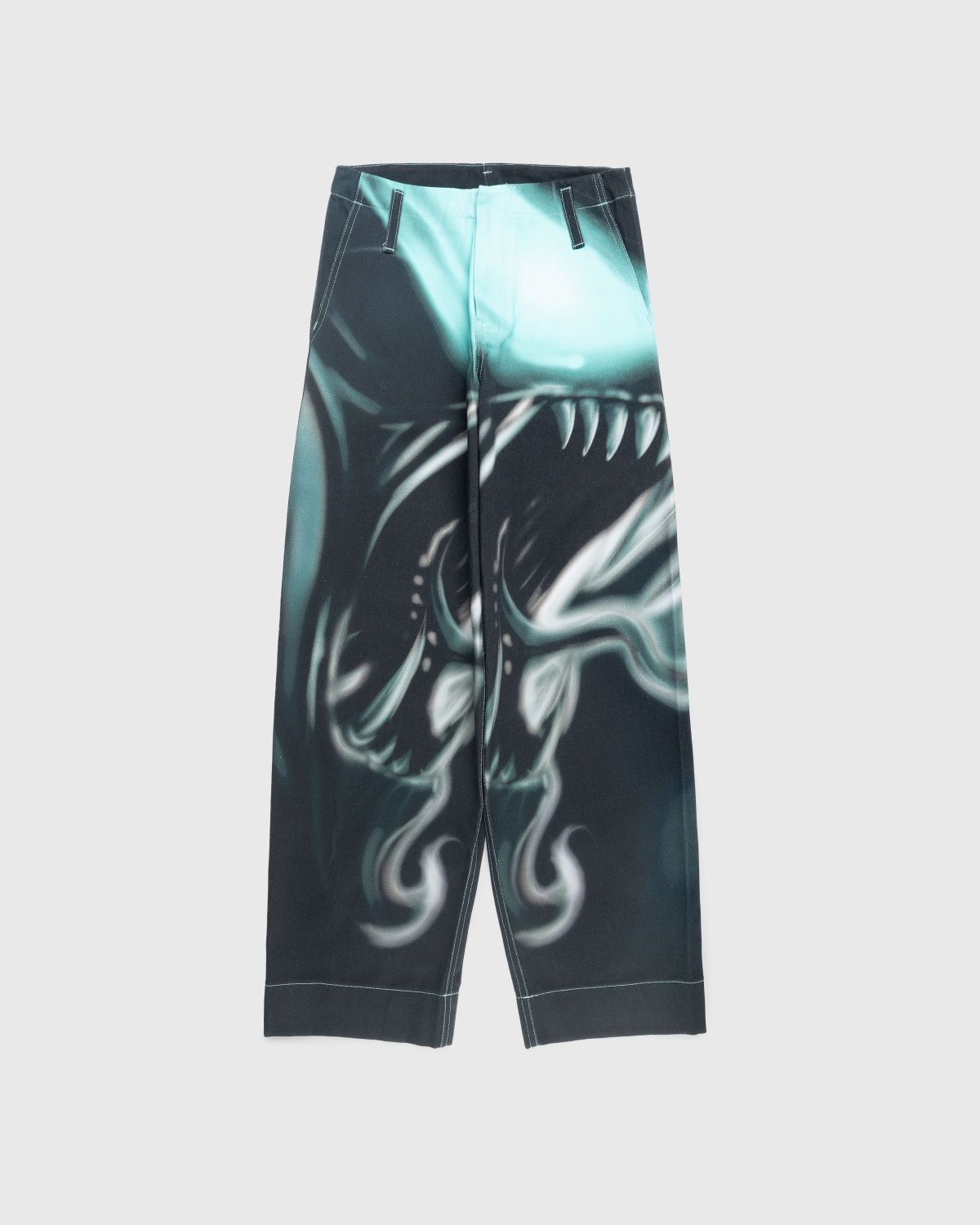 Gerrit Jacob – Printed Jeans Teal/Aqua - Pants - Green - Image 1