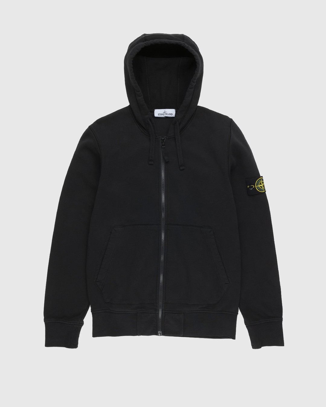 Stone Island 64251 Garment Dyed Full Zip Hoodie Black