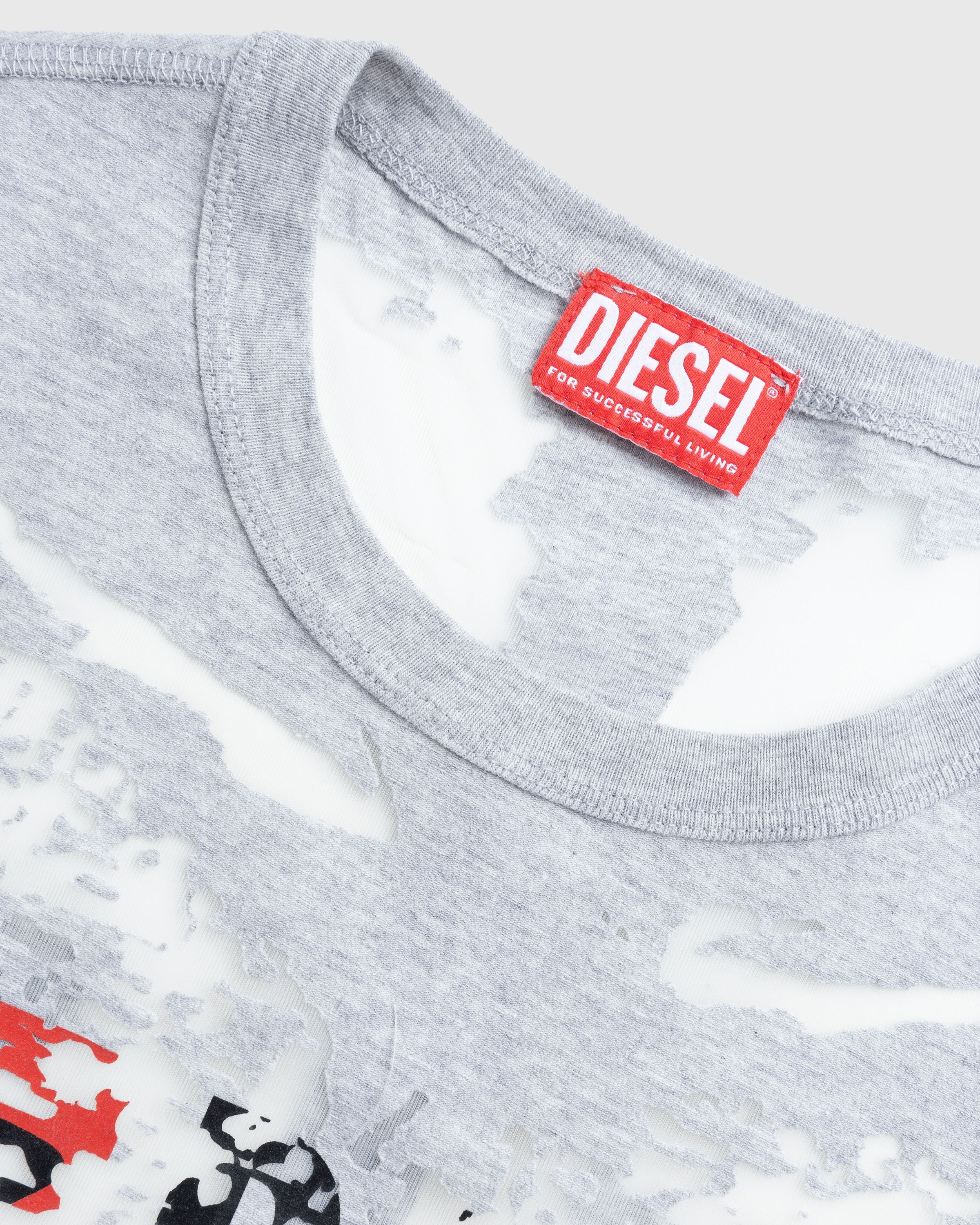 Diesel – T-Erme Burnout T-Shirt Grey - T-shirts - Multi - Image 6