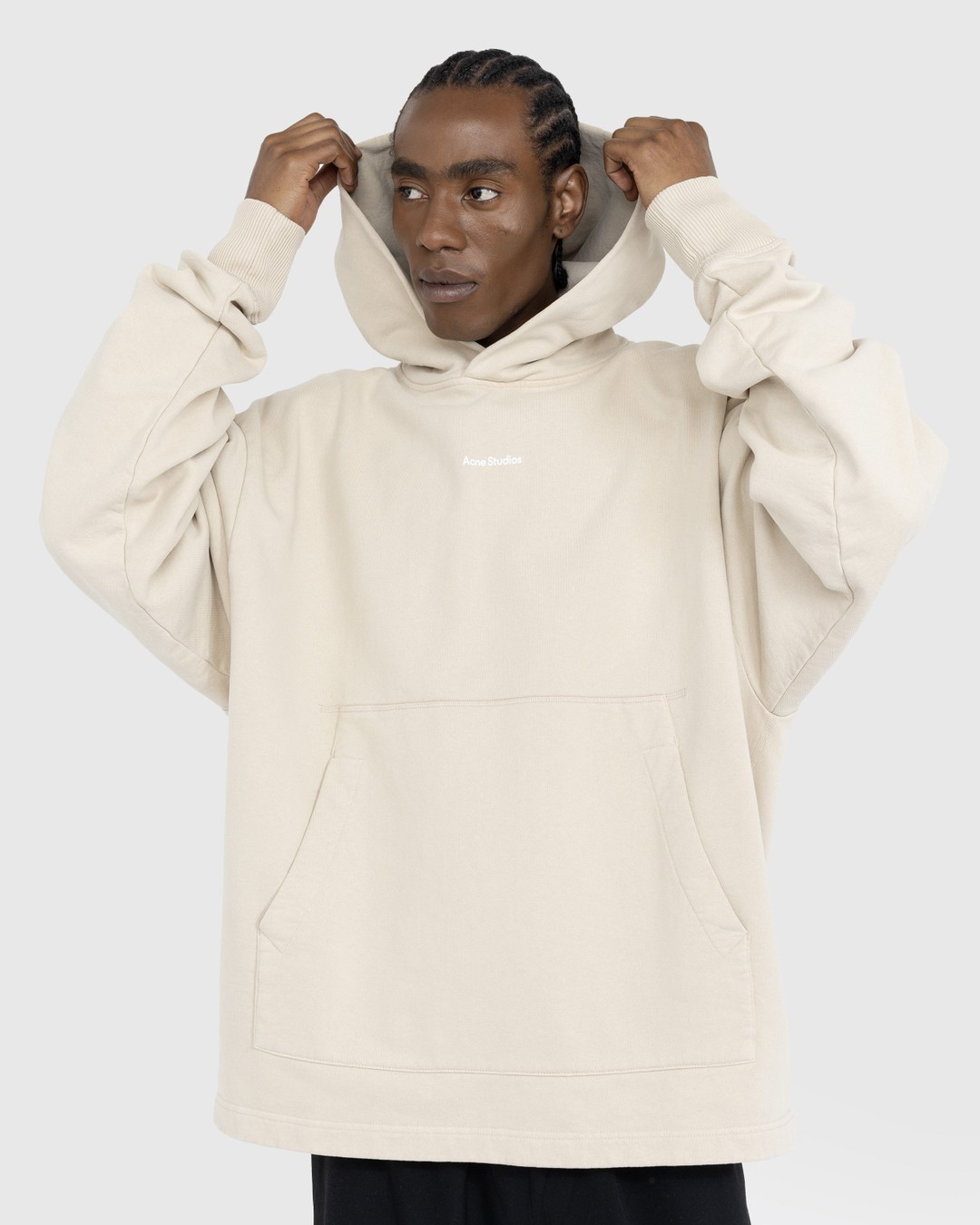 Acne Studios – Organic Cotton Logo Hoodie Champagne Beige - Sweats - Beige - Image 2