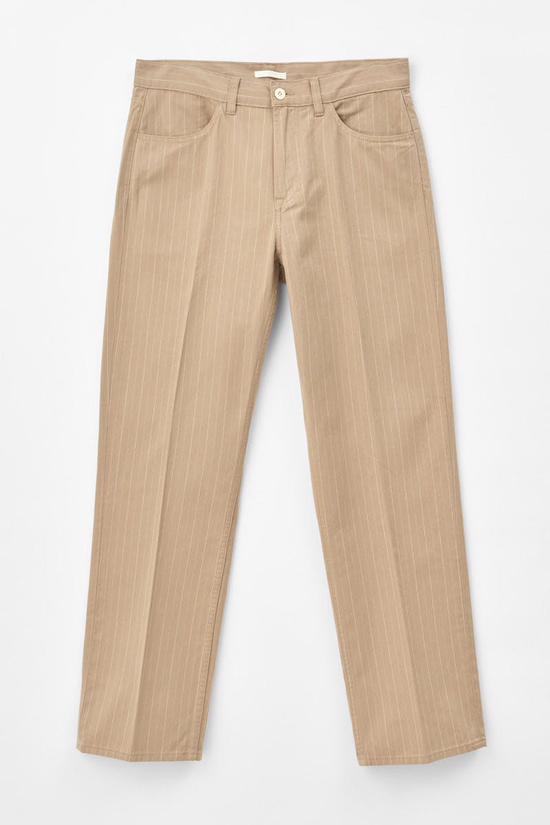 MS205FKP_FORMAL CUT_KHAKI PINSTRIPW_FRONT