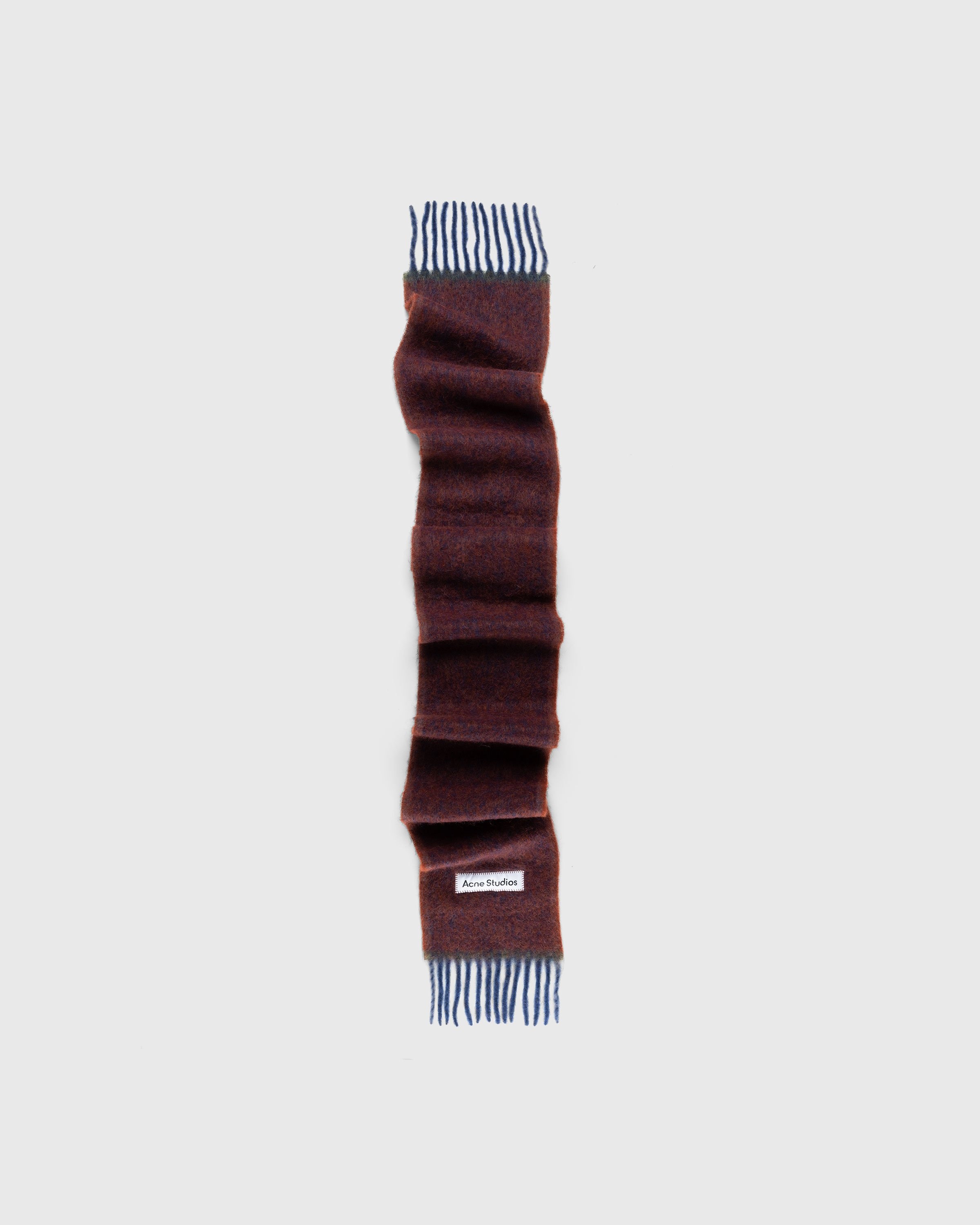 Acne Studios – Mohair Wool Fringe Scarf Brown - Scarves - Blue - Image 1