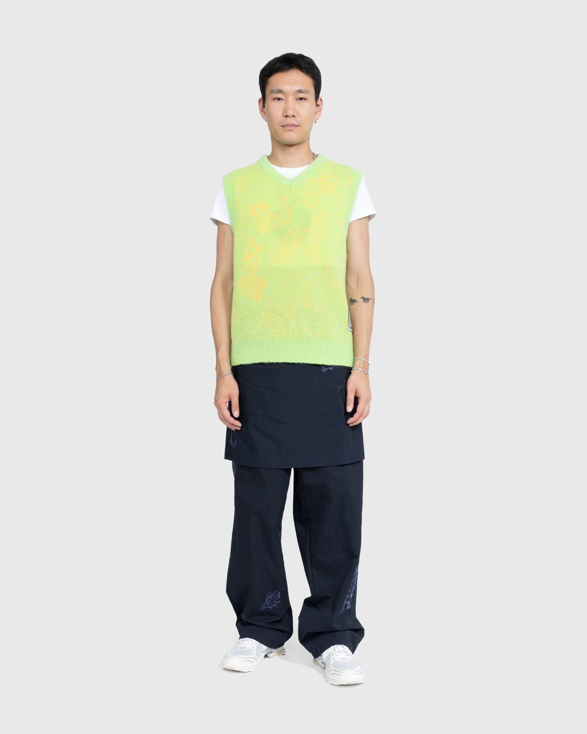 NTS x Highsnobiety – Alpaca Fuzzy Sweater Vest Green - Knitwear - Green - Image 5