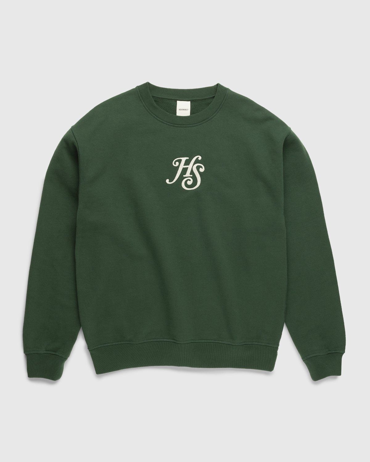 Highsnobiety – Logo Fleece Staples Crew Campus Green - Sweats - Green - Image 1