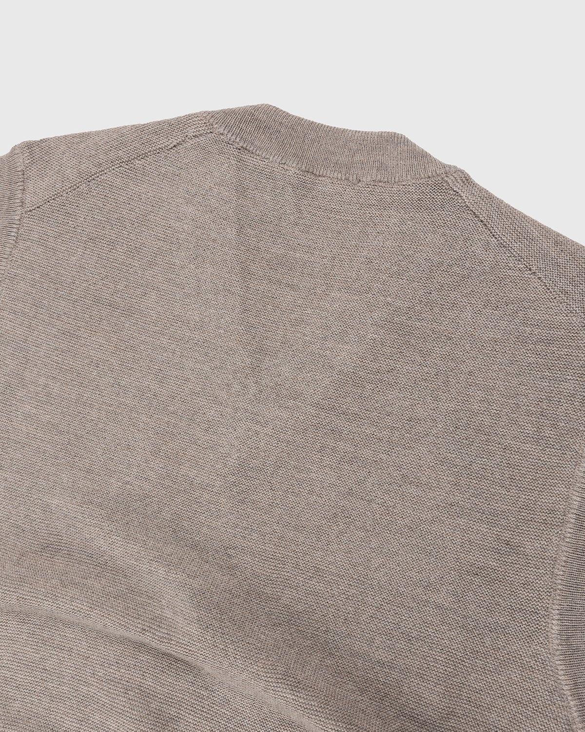 Lemaire – V-Neck Merino Vest Light Stone Melange - Knitwear - Beige - Image 3