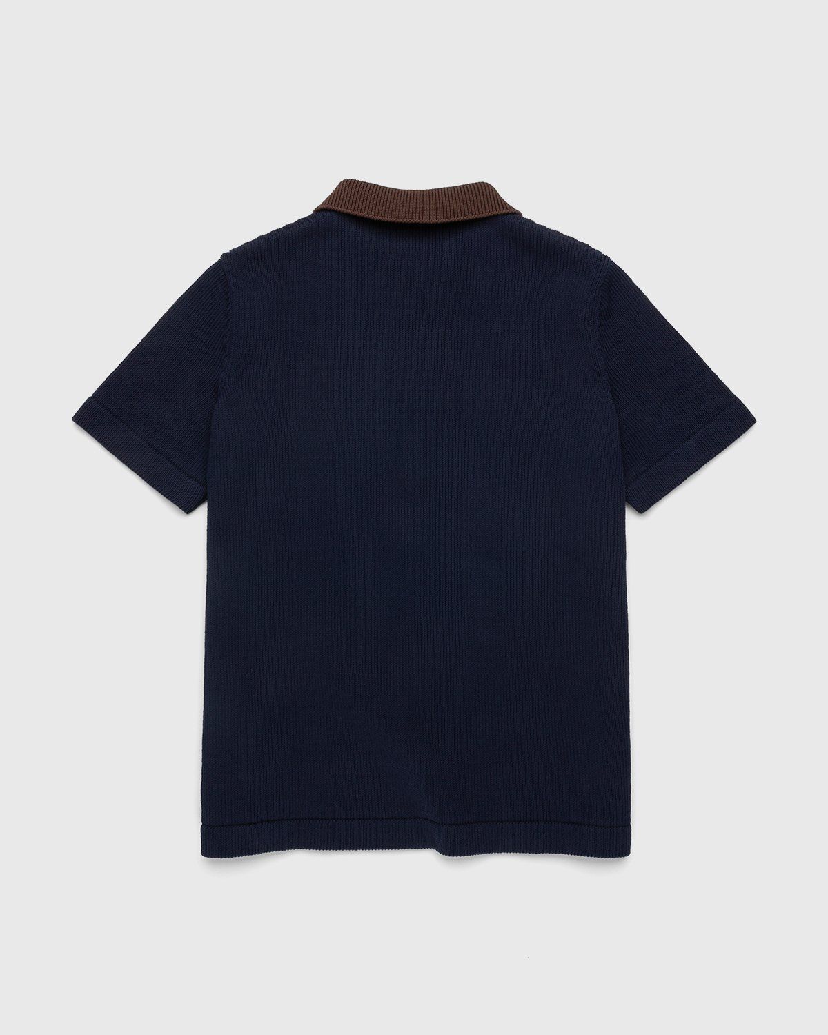 Jil Sander – Short Sleeve Knit Shirt Dark Blue - Polos - Blue - Image 2