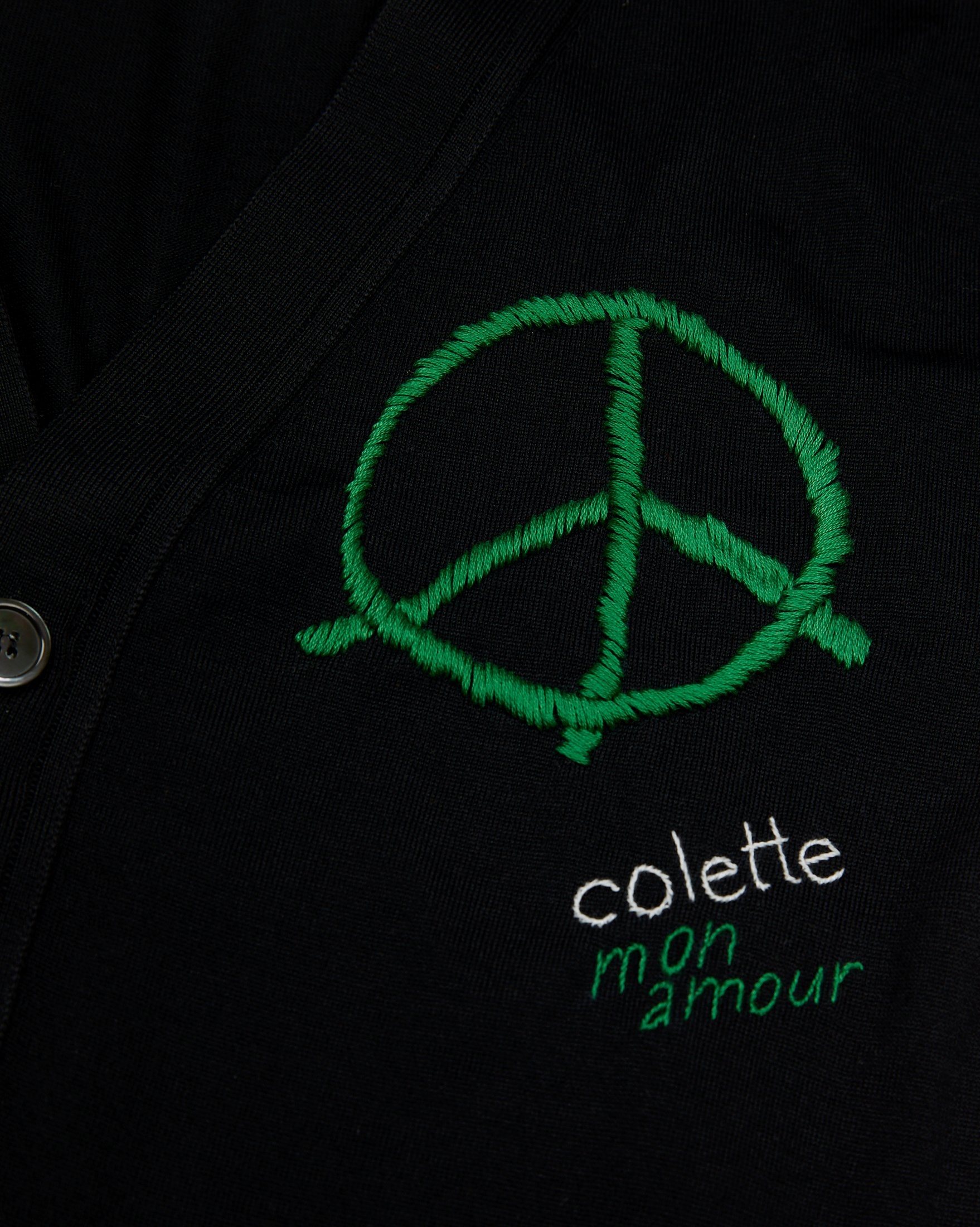 Colette Mon Amour x Thom Browne – Black Peace Cardigan - Sweats - Black - Image 4