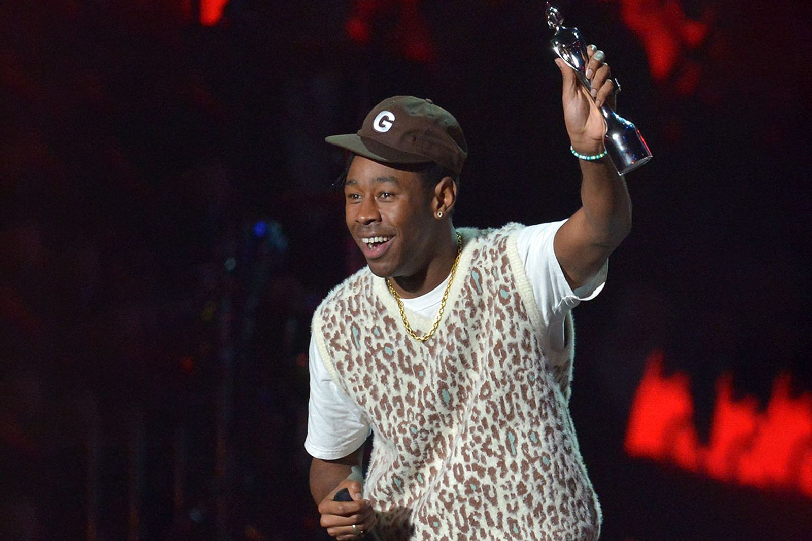 Tyler, The Creator accepts the International Male Solo Artist award during The BRIT Awards