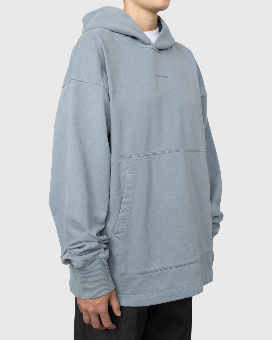 Acne Studios – Organic Cotton Logo Hoodie Steel Grey - Sweats - Grey - Image 3