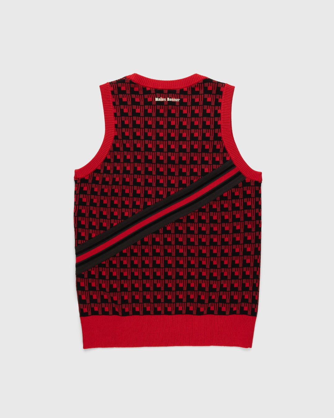 Adidas x Wales Bonner – WB Knit Vest Scarlet/Black - Gilets - Red - Image 2