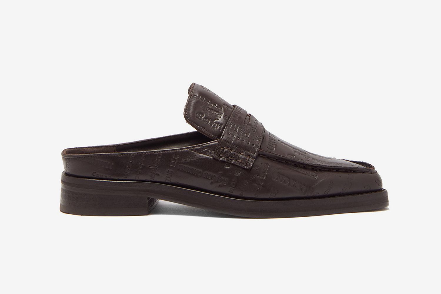 Logo-Embossed Backless Leather Loafers